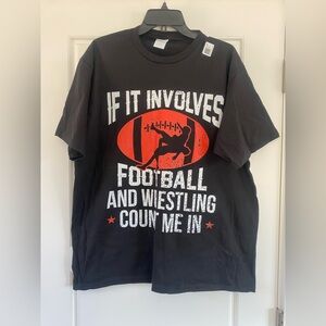 Black Graphic Tee - Football and Wrestling